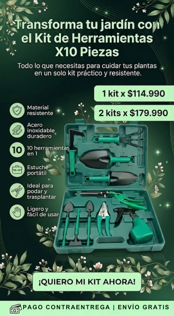 Kit Herramientas De Jardineria X10 Pieza