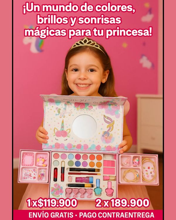 kit moñita y maquillaje para niñas