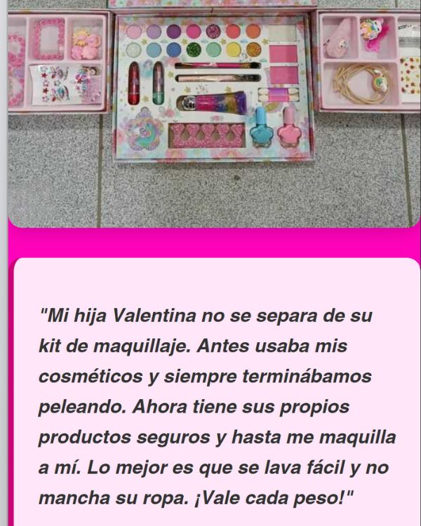 kit moñita y maquillaje para niñas