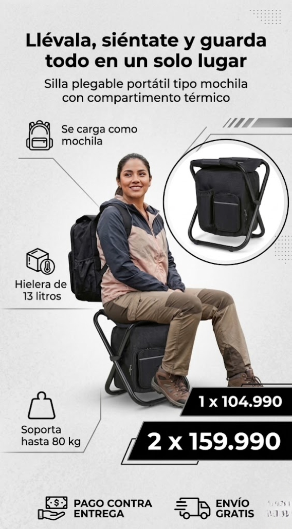 Silla Plegable Portatil Tipo Mochila