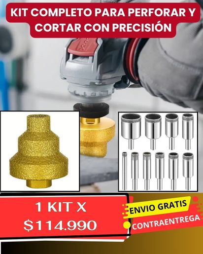 kit broca-diamantada-de-3-niveles + Brocas diamantadas