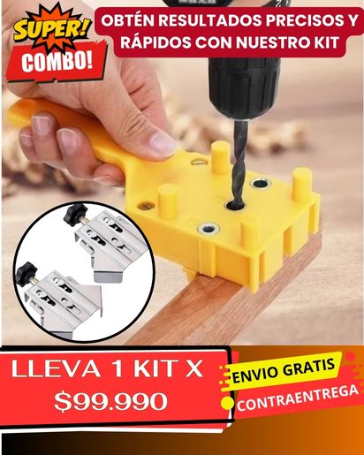 Kit Abrazadera Esquinera Paq X 2 + Plantilla De Perforacion Madera