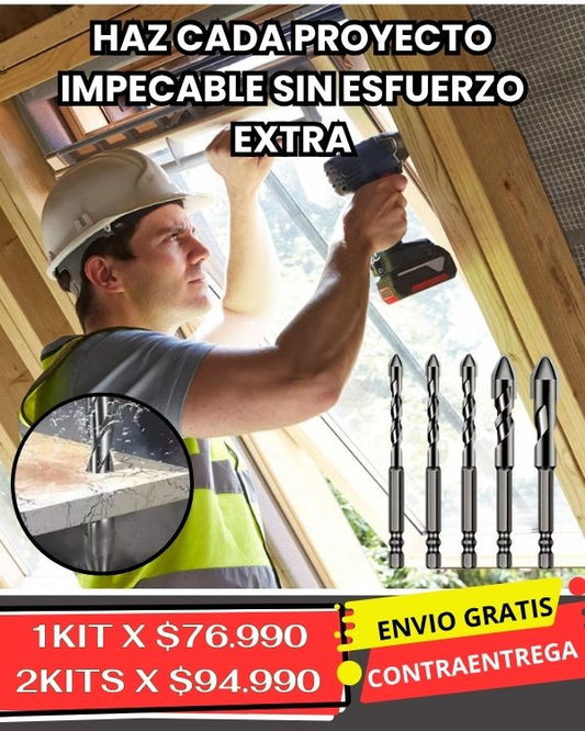 Juego 4 Brocas Excéntricas Para Concreto