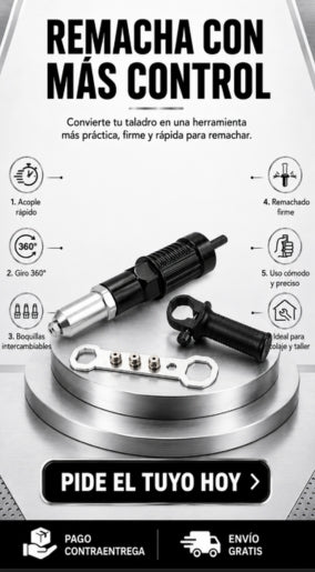 adapador remachadora a taladro