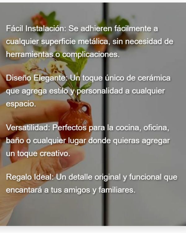 Mini jarrón imanes jarrón de cerámica imanes x5