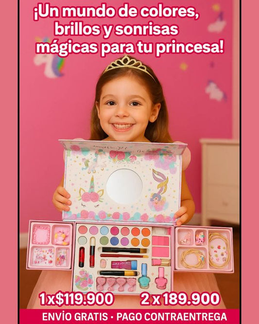 kit moñita y maquillaje para niñas